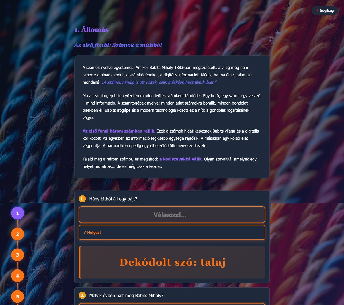 1. állomás – Számok a múltból