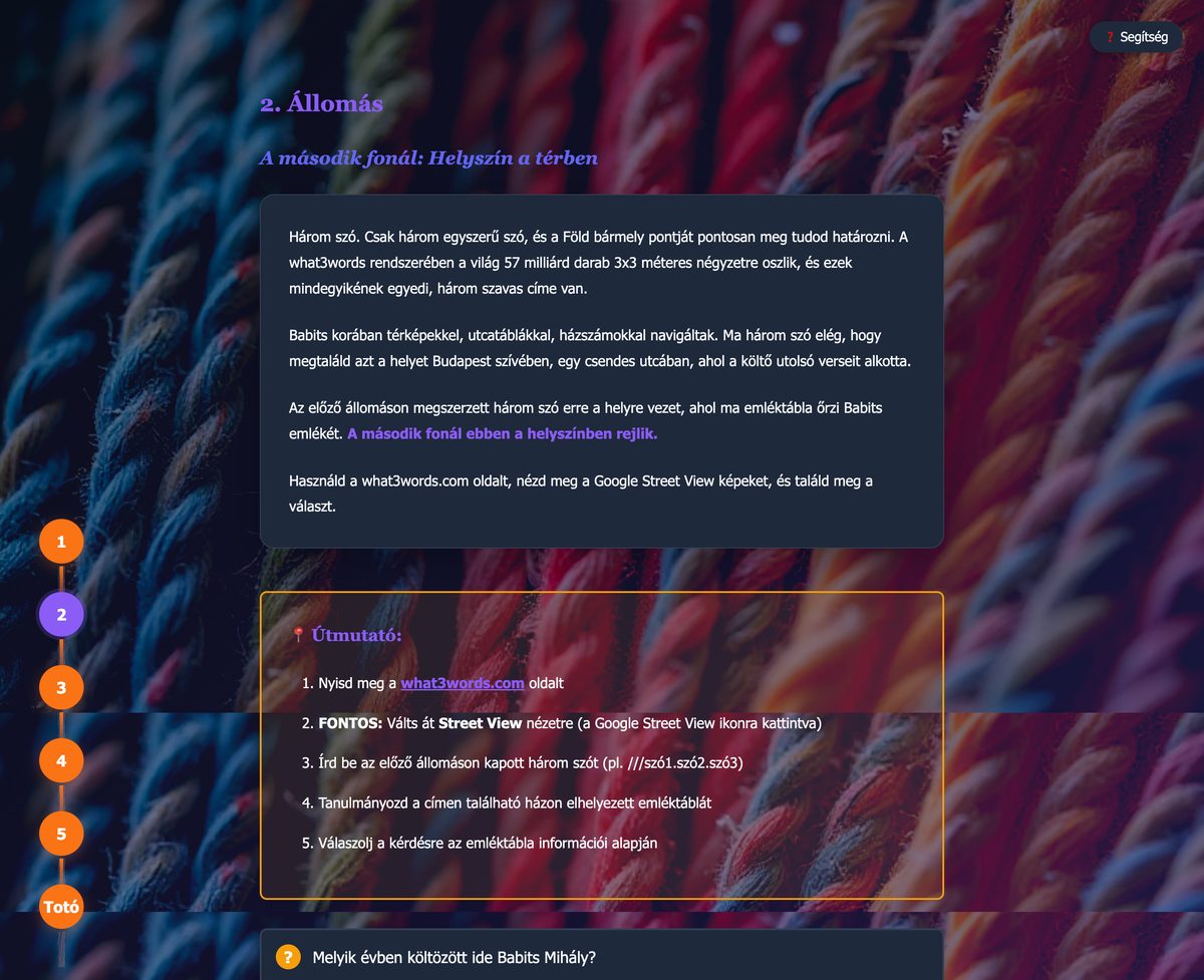 2. állomás – Helyszín a térben, what3words és Street View